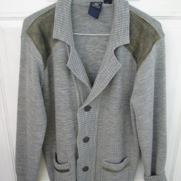 John Blair Other - John Blair Cardigan Men's Suede Button Gray L